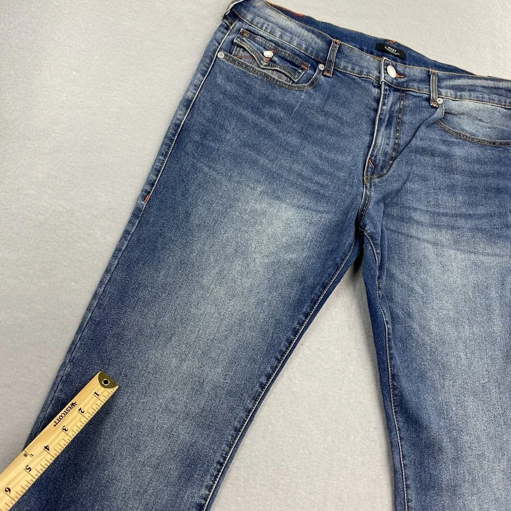 True Religion Jeans Mens 36x34 Blue Denim Pants Ricky Relaxed Straight Flap